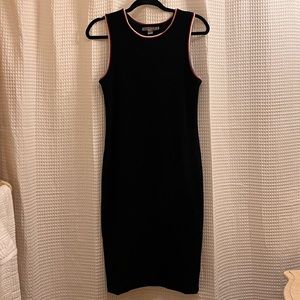 Vintage Forever 21 Ribbed Bodycon Black Dress | Size Large